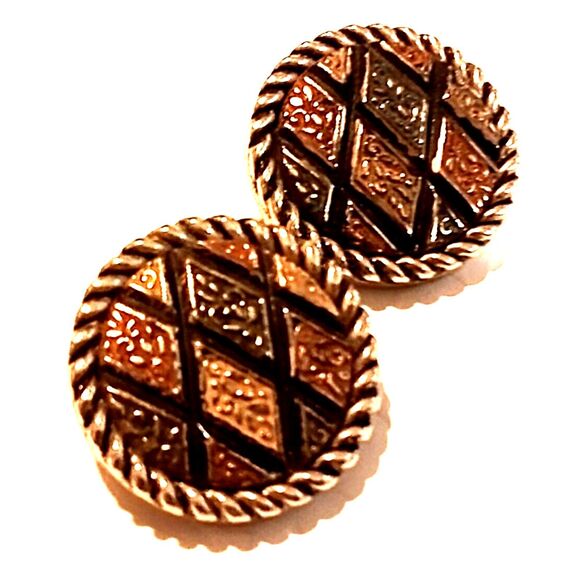 Vintage Sarah Coventry "Mosaic" Clip On Earrings 1972 - Picture 1 of 4